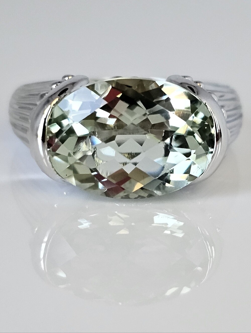 Retired Victoria Wieck Prasiolite Ring Sterling Silver Size 7